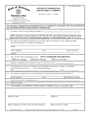 Articles of Incorporation Example Tn  Form