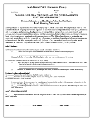 Lead Based Paint Disclosure Form