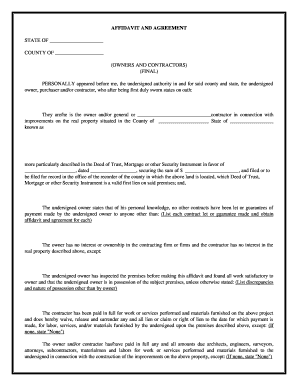 Affidavit of Completion  Form