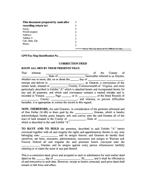 Corrective Deed Example  Form