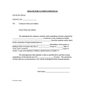 Demand Letter Texas  Form