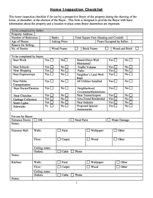 Home Inspection Forms Printable
