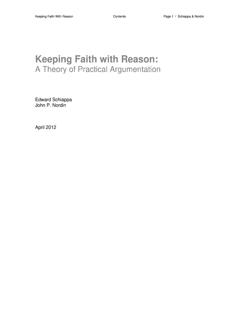 Argumentation Keeping Faith with Reason PDF Link No No Download Needed Needed  Form