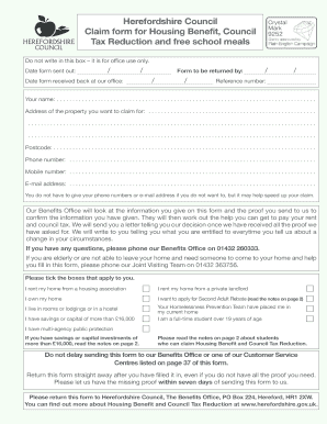 Hereford Housing Benefit Form Online