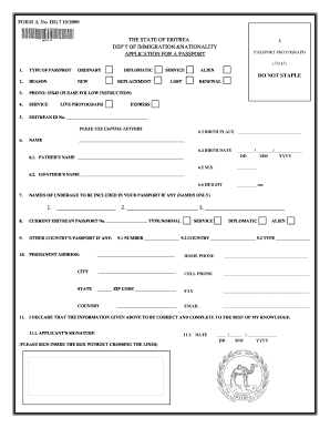 Eritrean Embassy 2 Form