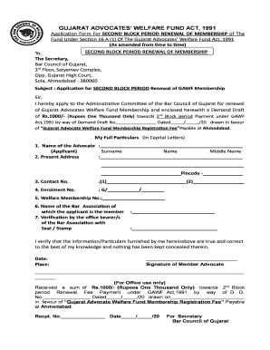 Gawf Renewal  Form