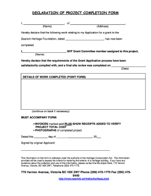 Project Declaration Format