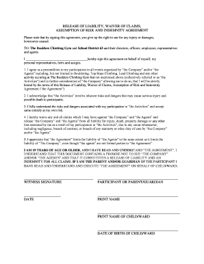 Release of Liability Waiver Saanich Recreation  Form