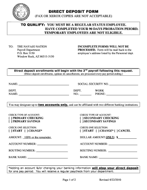 Navajo Nation Payroll  Form