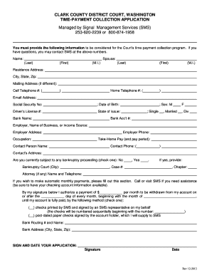 Signal Time Payment Application Clark County Clark Wa  Form