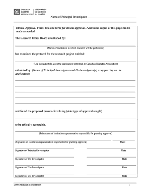 Ethical Clearance Form
