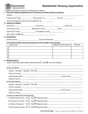 Rental Application Form Qld