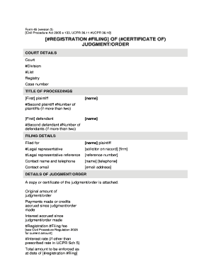 Ucpr Form 45