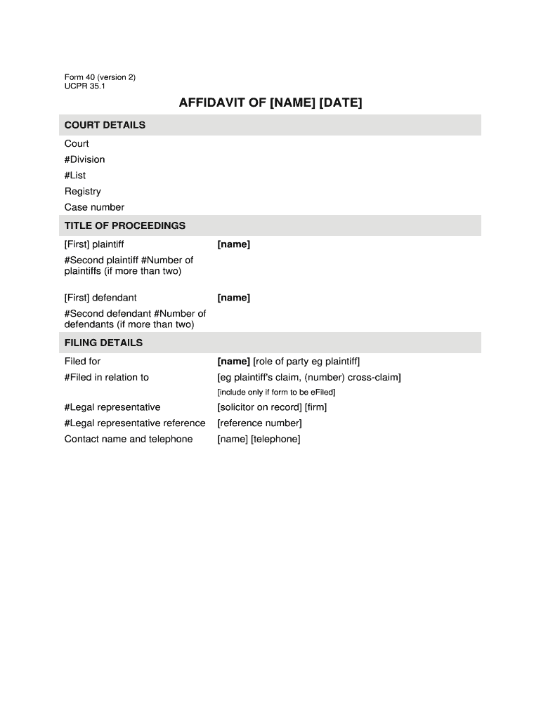 Form 40 Affidavit