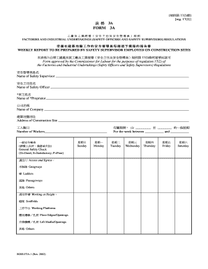 Form 3a Safety Supervisor