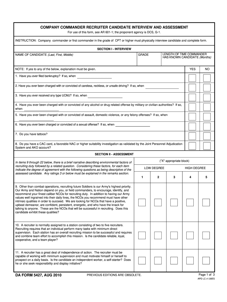  Dhs Form 5427 2010-2024