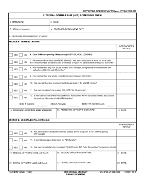 Navpers 1306 94  Form