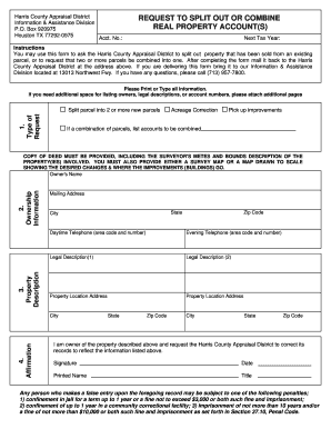 Split Combo Final Harris County Appraisal District Hcad  Form