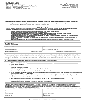 Pennsylvania Claim for Reassessment Exclusion for Transfer between Parent and Child Form