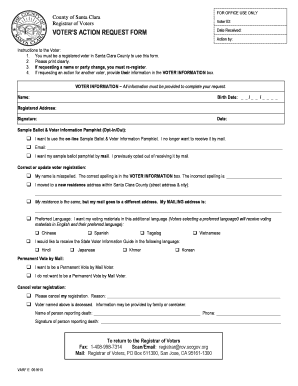Voter Action Request Form