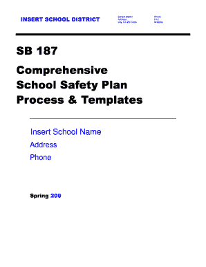 School Safety Plan Template  Form