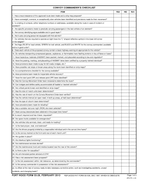 Convoy Brief Template  Form