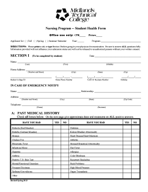  Health Form and Immunization Record Form Midlands Technical Midlandstech 2013-2024