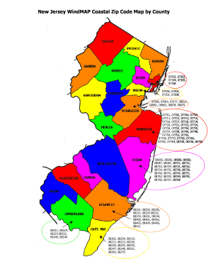 Nj Zip Codes Map  Form