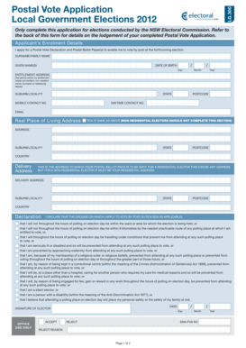 Postal Vote Application Form Byron Shire Council Byron Nsw Gov