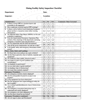 Safety Inspection Checklist  Form