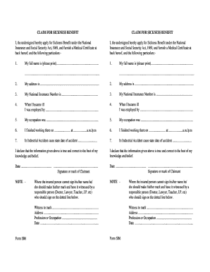 Sickness Benefit Form Nis Guyana