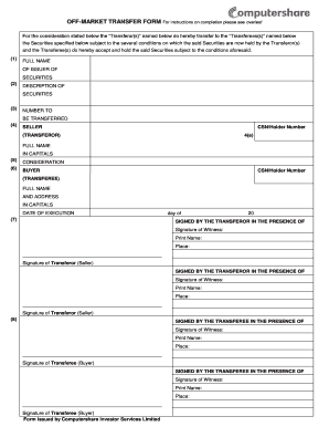 Share Transfer Form in Word Format Nz