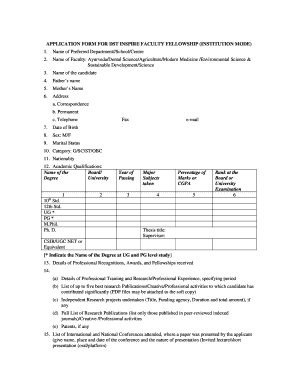 Instructions for Filling Dst Inspire Form