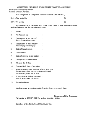 Grant Composite Transfer  Form