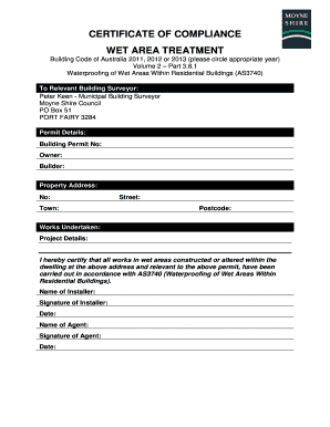 Waterproofing Certificate Template  Form