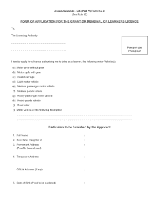 Learning Licence No Download Needed  Form
