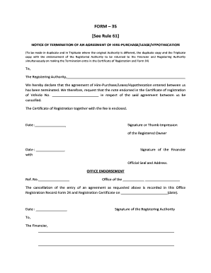 Form 35 Rto Chandigarh