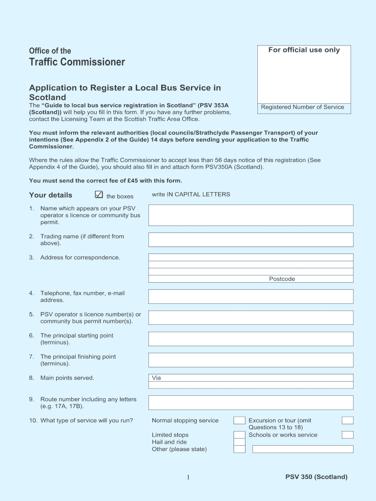 Psv 350 Form