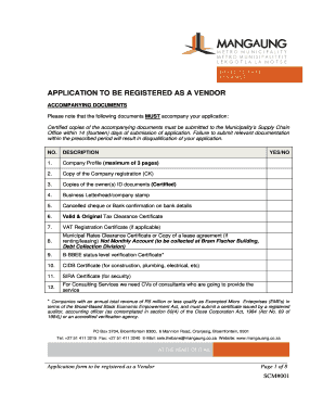 Mangaung Municipality Application Forms