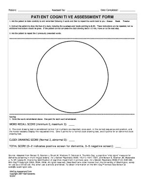 Mini Cog PDF  Form