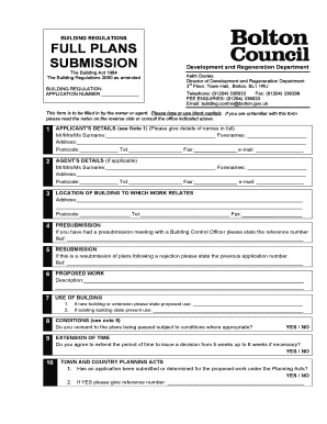 Full Plans Application  Form