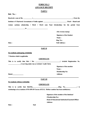 Advance Stamped Receipt Word Format