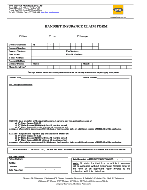 Mtn Insurance Claim Form