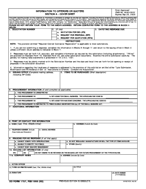 SECTION a COVER SHEET Acq Osd  Form