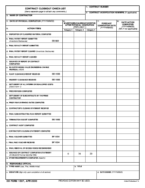 Contract Closeout Forms