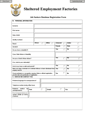 Work Seeker Registration Form