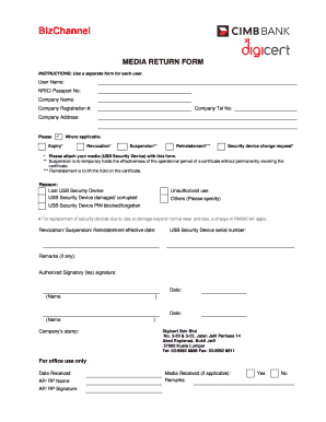 Bizchannel Media Return Form Digicert Sdn Bhd