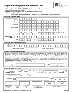 Apprentice Rego Rebate  Form