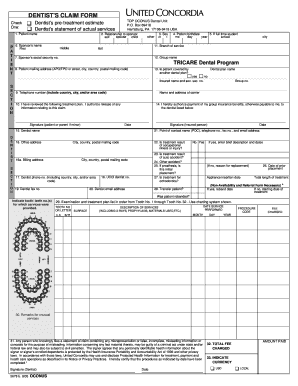 DENTIST&amp;#39;S CLAIM FORM United Concordia