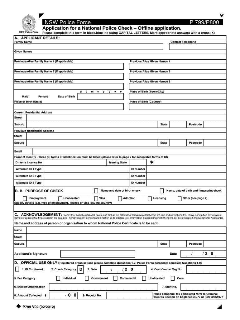  National Police Check 2012-2024